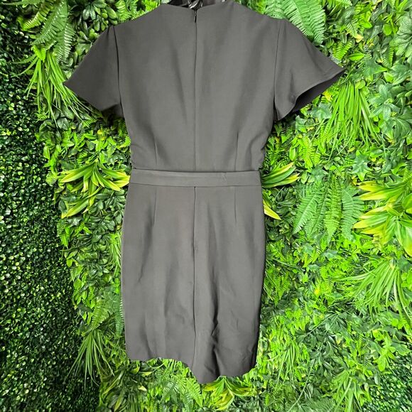 INC Women Dress 12 Black Sheath Tie Waist V Neck Flare Sleeve‎ NWT  0989 - Picture 8 of 11